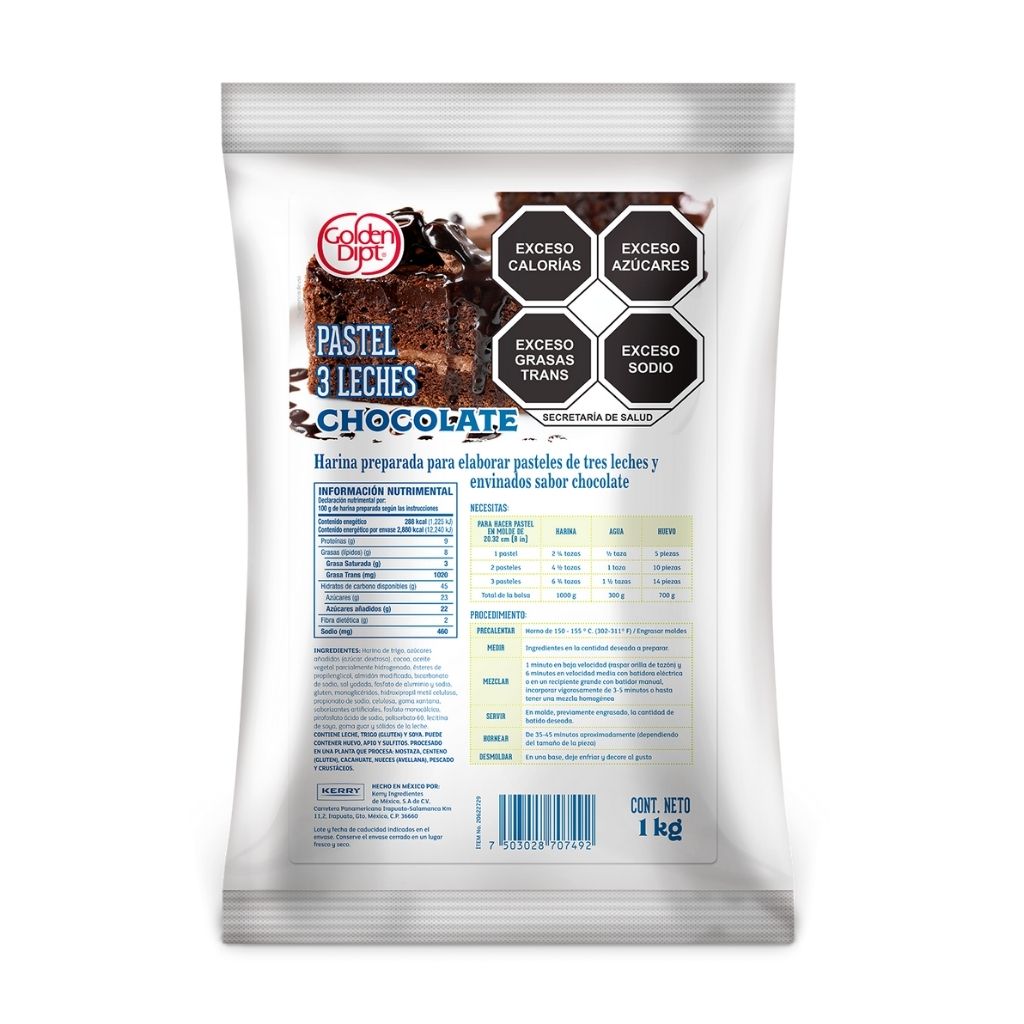 Pastel de 3 leches chocolate