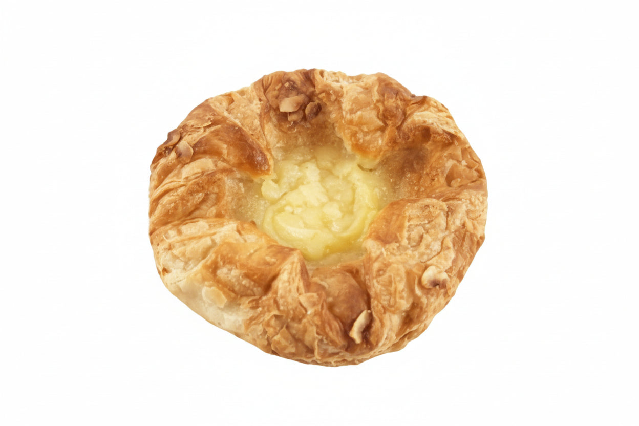 Danés de crema de vainilla con almendras