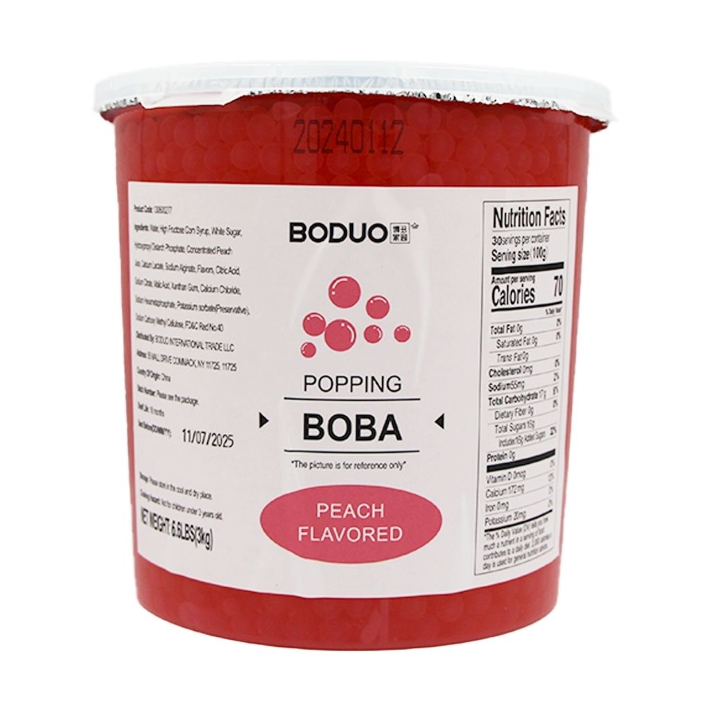 Peach Flavored Popping Boba